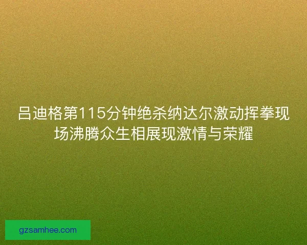 吕迪格第115分钟绝杀纳达尔激动挥拳现场沸腾众生相展现激情与荣耀 吕迪格第115分钟绝杀纳达尔激动挥拳现场沸腾众生相展现激情与荣耀